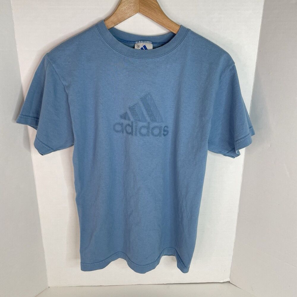 Vintage Adidas Graphic T Shirt, Small, Blue, USA, Logo,